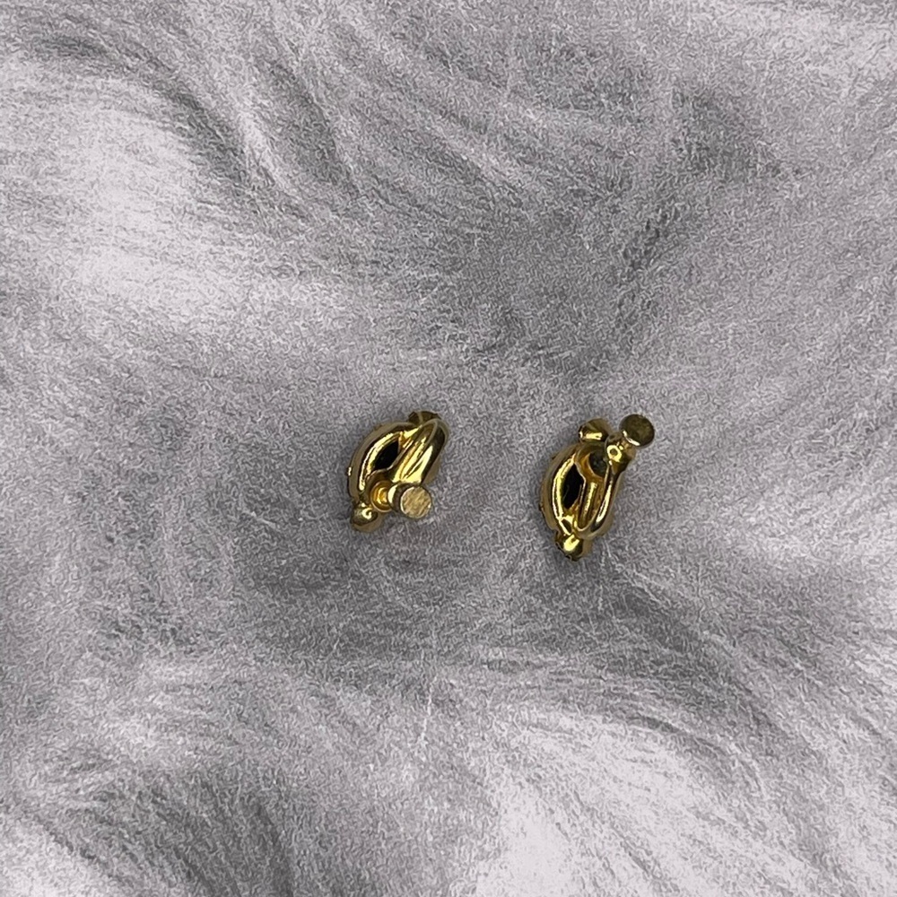 Elegant Vintage Black and Gold Women's Earrings - Picture 4 of 4